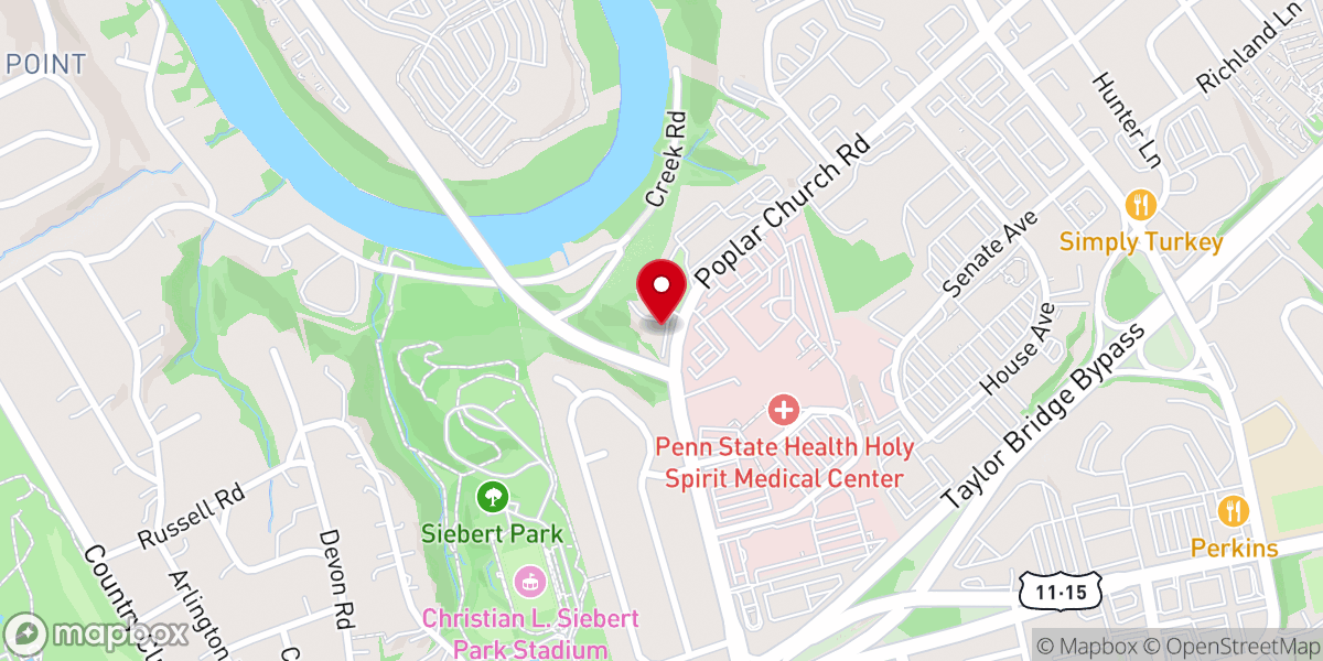 Map showing location of Pennsylvania Gastroenterology