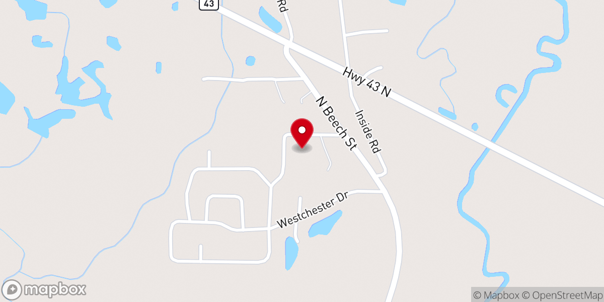 Map showing location of First United Pentecostal Church