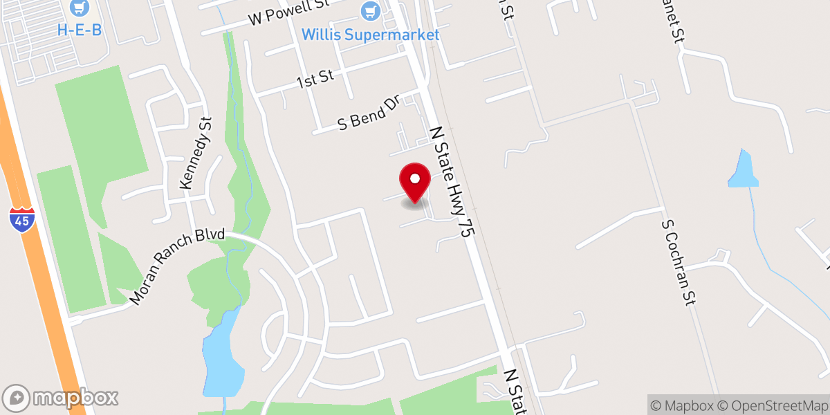Map showing location of Abundant Life Church