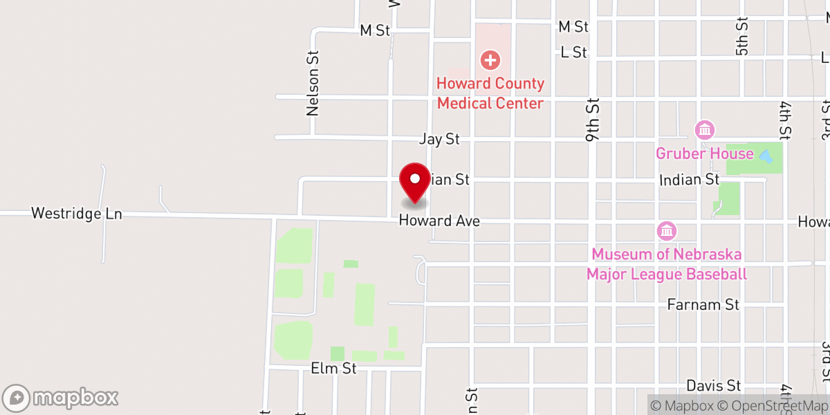 Map showing location of St. Mark's Lutheran Church