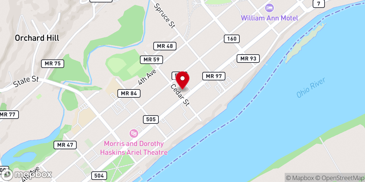 Map showing location of Grace Methodist Church
