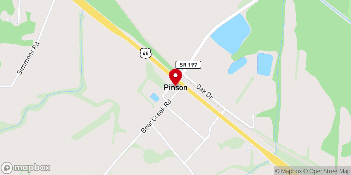Map showing location of Pinson