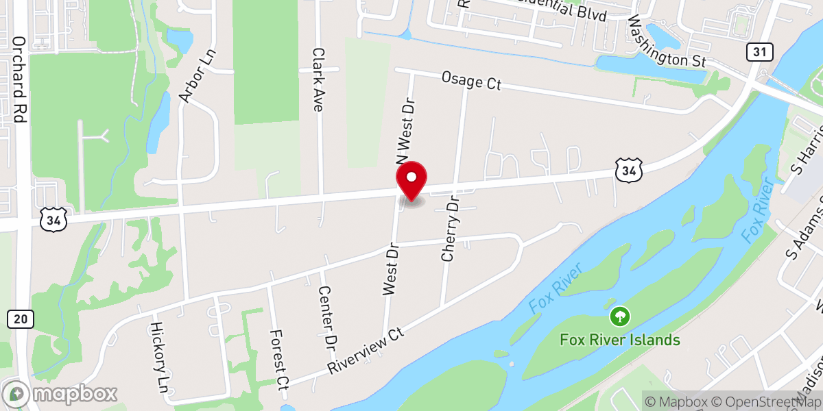 Map showing location of Revive Church