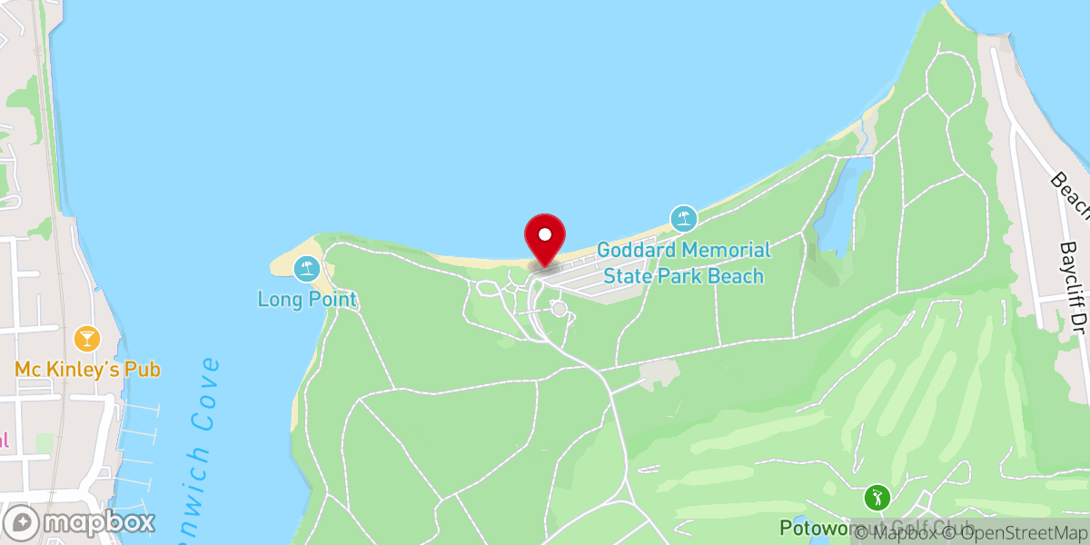 Map showing location of Goddard Memorial State Park Beach