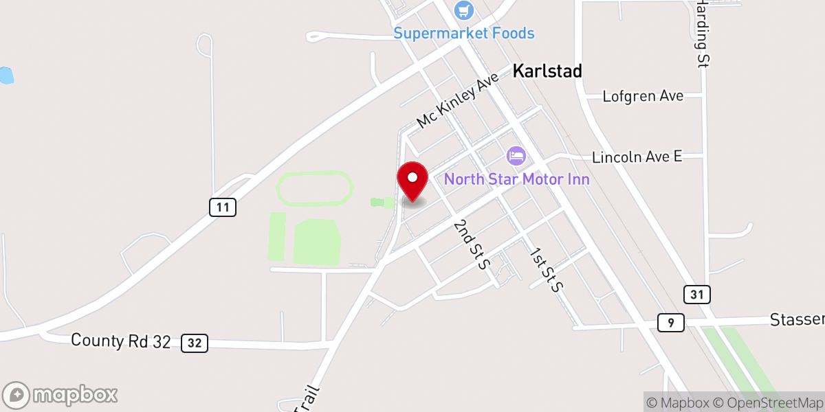 Map showing location of First Lutheran Church