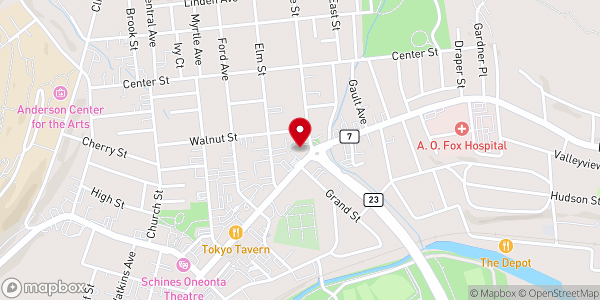 Map showing location of Main Street Baptist Church
