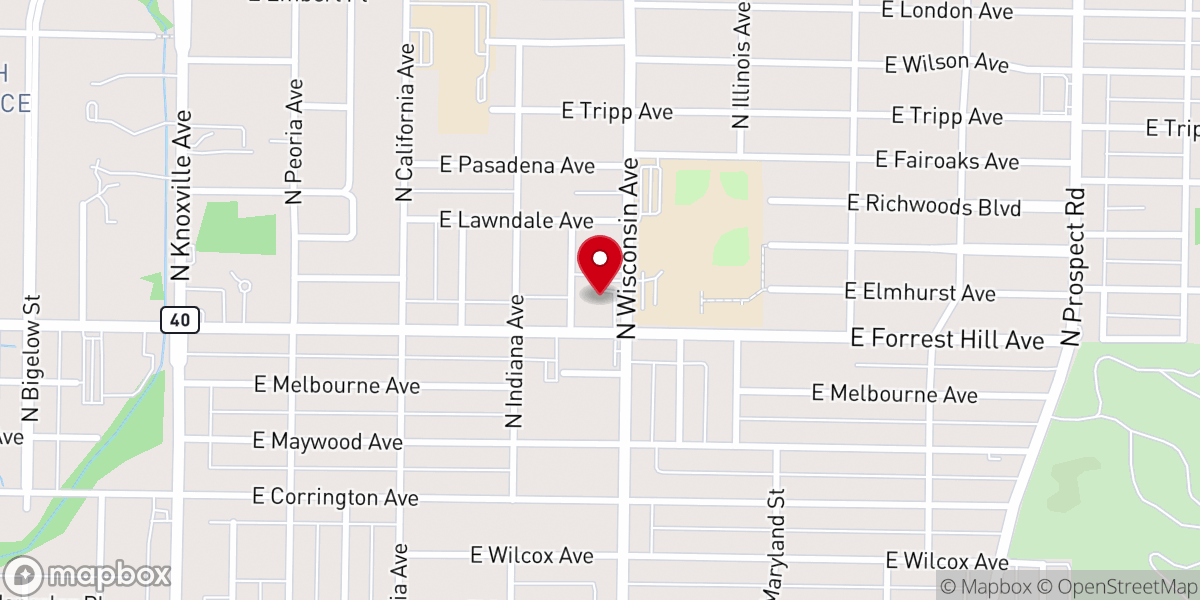 Map showing location of First English Lutheran Church