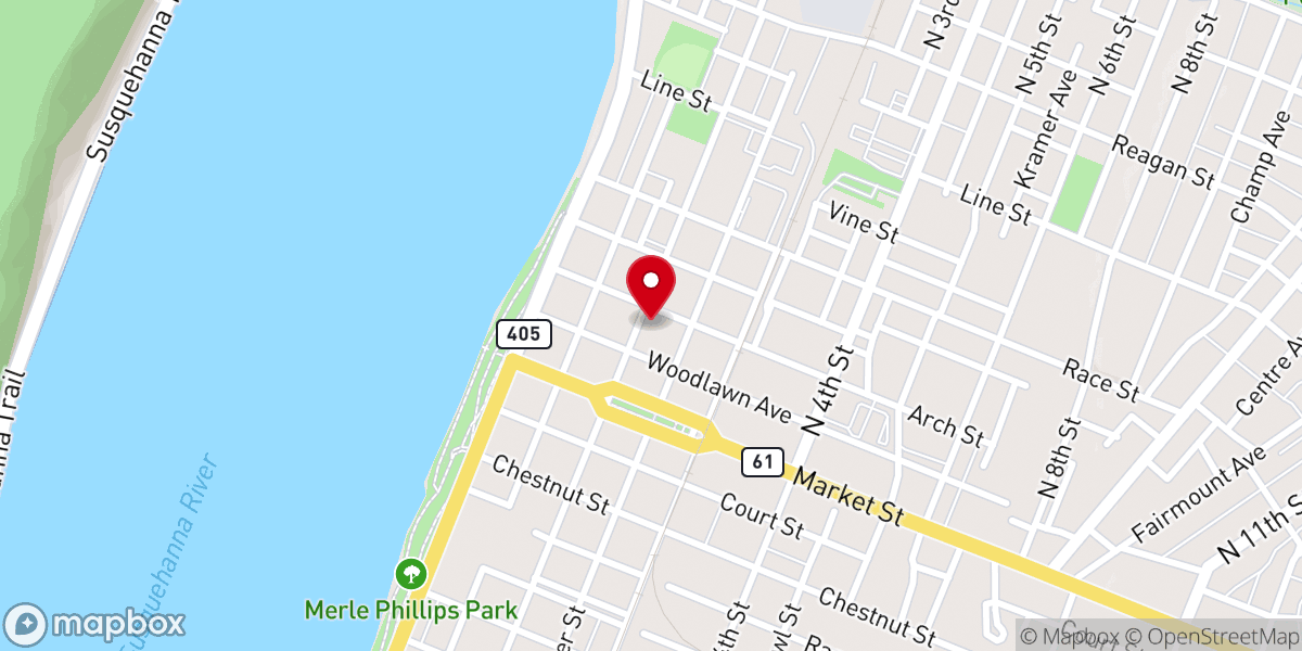 Map showing location of Faith United Methodist Church