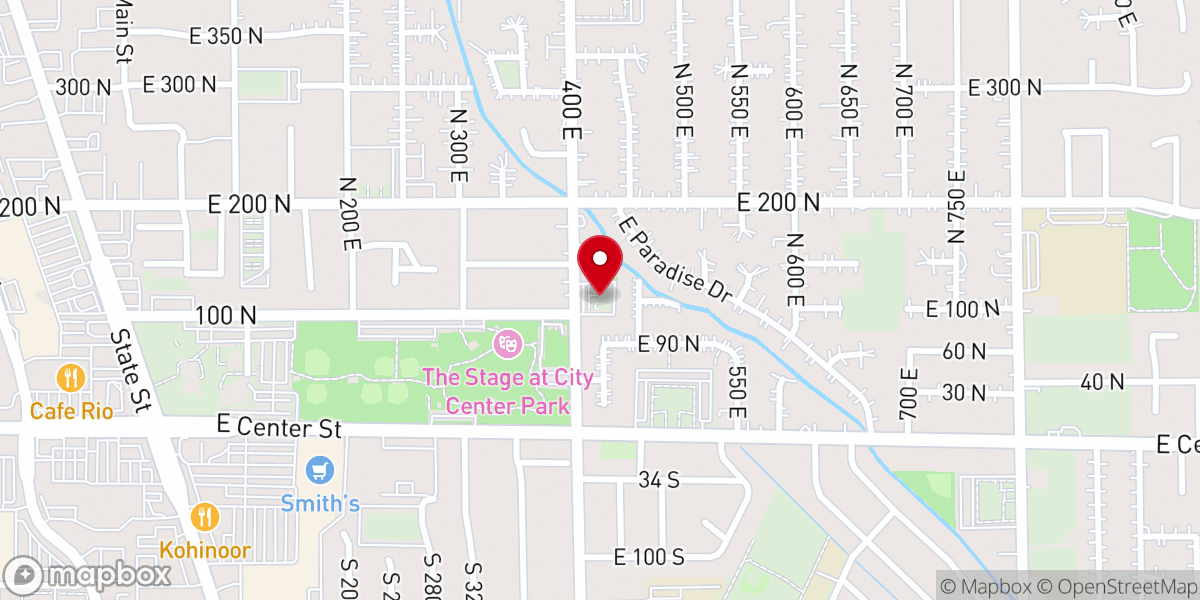 Map showing location of Orem Community Church