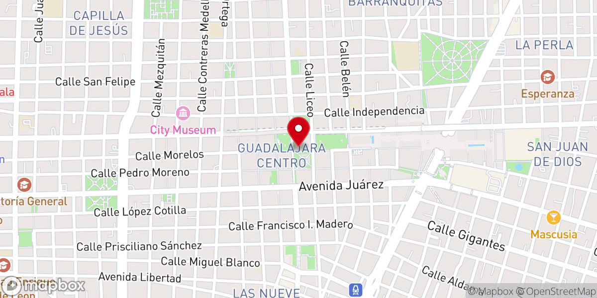 Map showing location of Parroquia del Sagrario Metropolitano