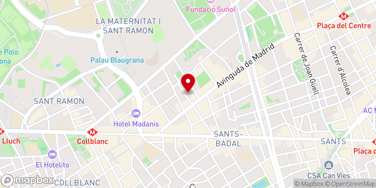 Map showing location of Iglesia Les Corts