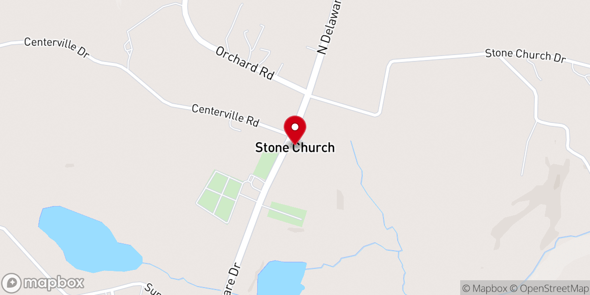 Map showing location of Stone Church