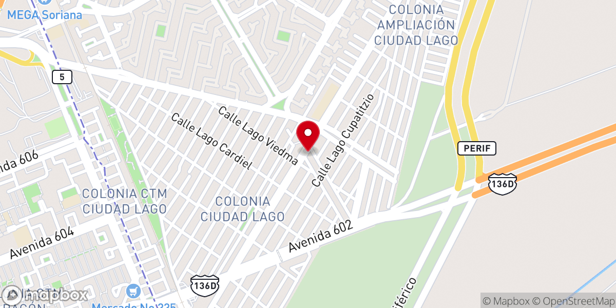 Map showing location of Parroquia de Nuestra Señora de Guadalupe (La Guadalupita)
