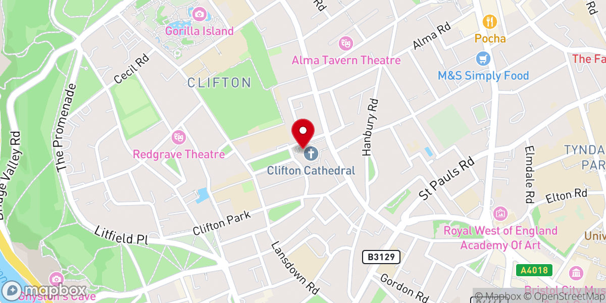 Map showing location of The Cathedral Church of Saints Peter and Paul