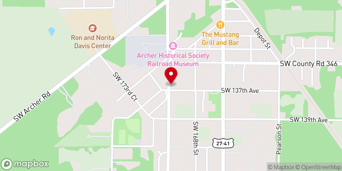 Map showing location of Bethlehem Presbyterian Church