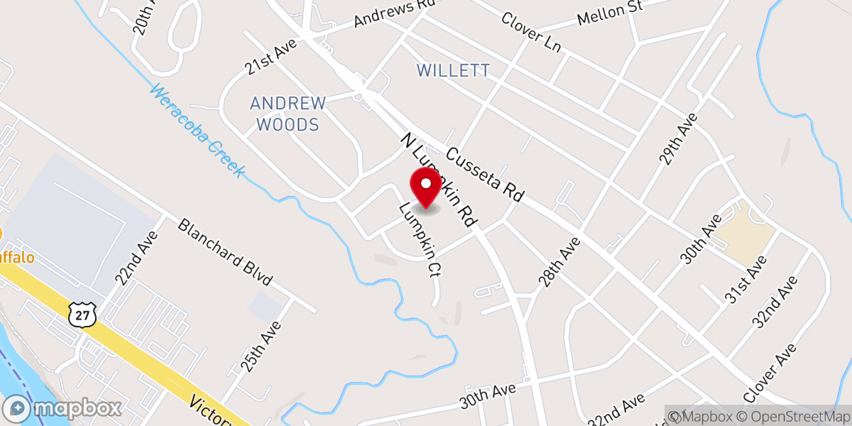 Map showing location of Gethsemane Baptist Church