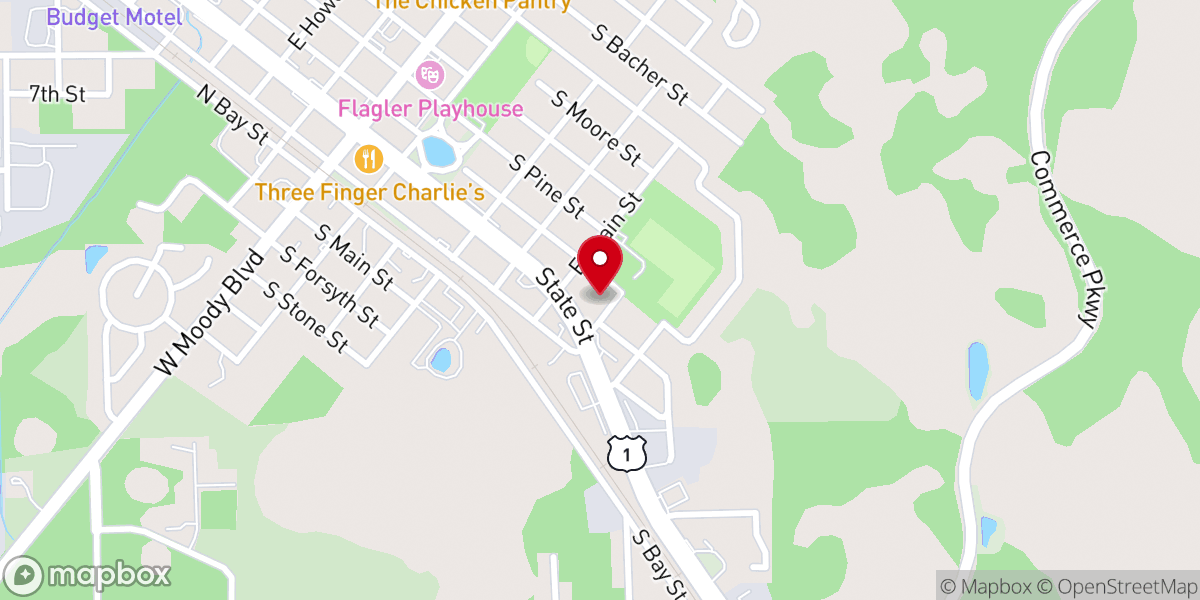 Map showing location of St James Baptist Church