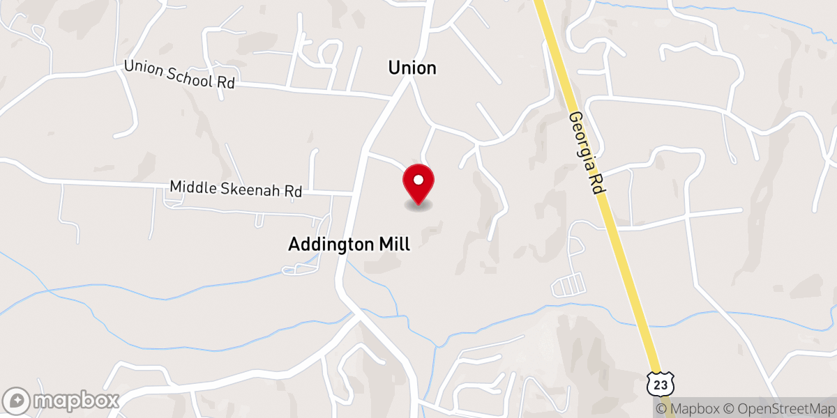 Map showing location of Prentiss Church