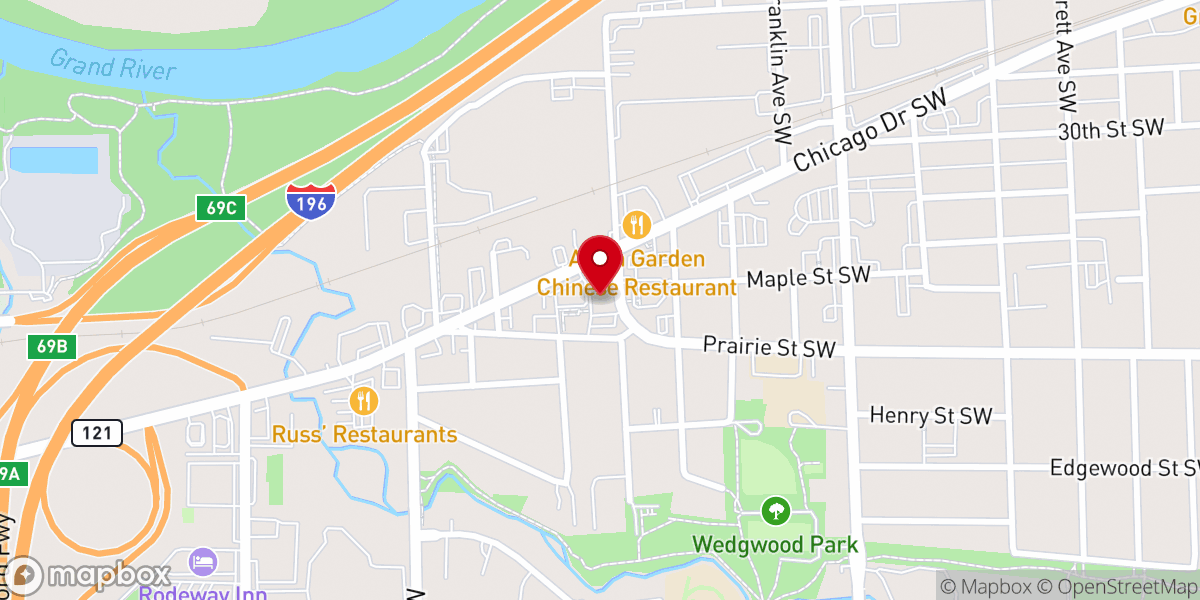 Map showing location of Grandville Chapel