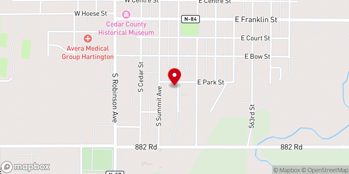 Map showing location of Holy Trinity Catholic Grade School