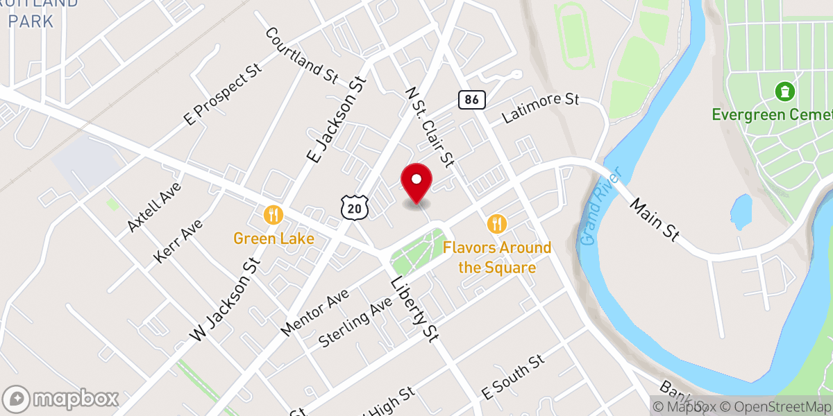 Map showing location of Painesville United Methodist