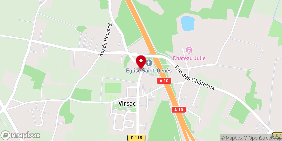 Map showing location of Le Prieuré Virsac