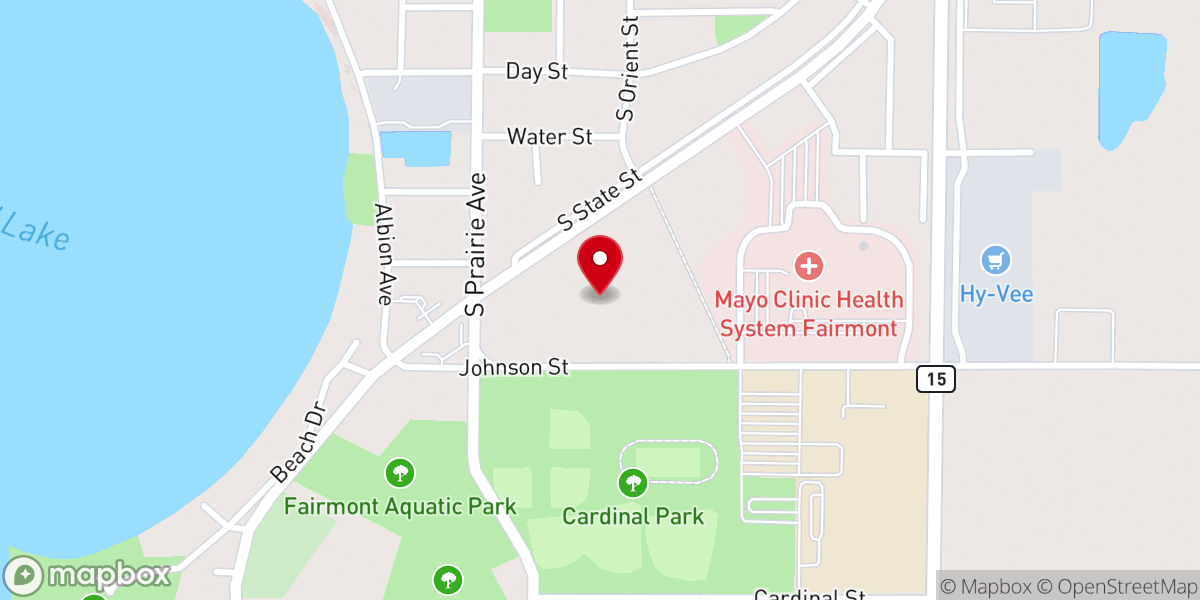 Map showing location of Christian Church of Fairmont