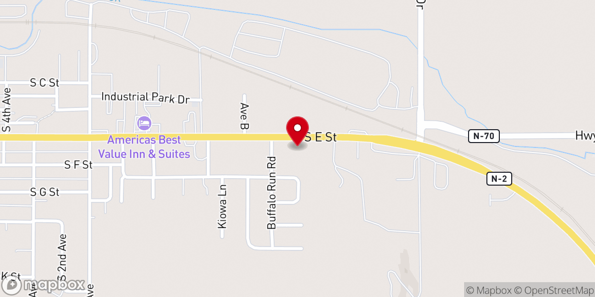 Map showing location of Tumbleweed Café