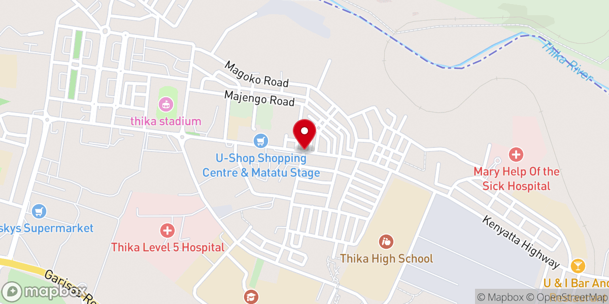 Map showing location of Blessed Hope SDA church Thika