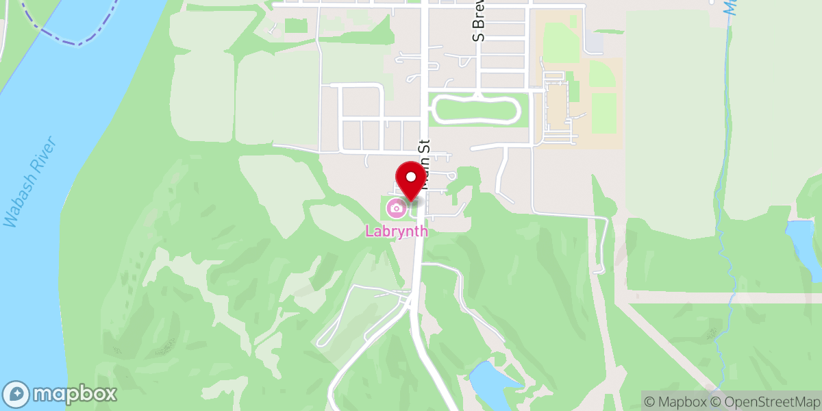 Map showing location of Harmonist Labyrinth