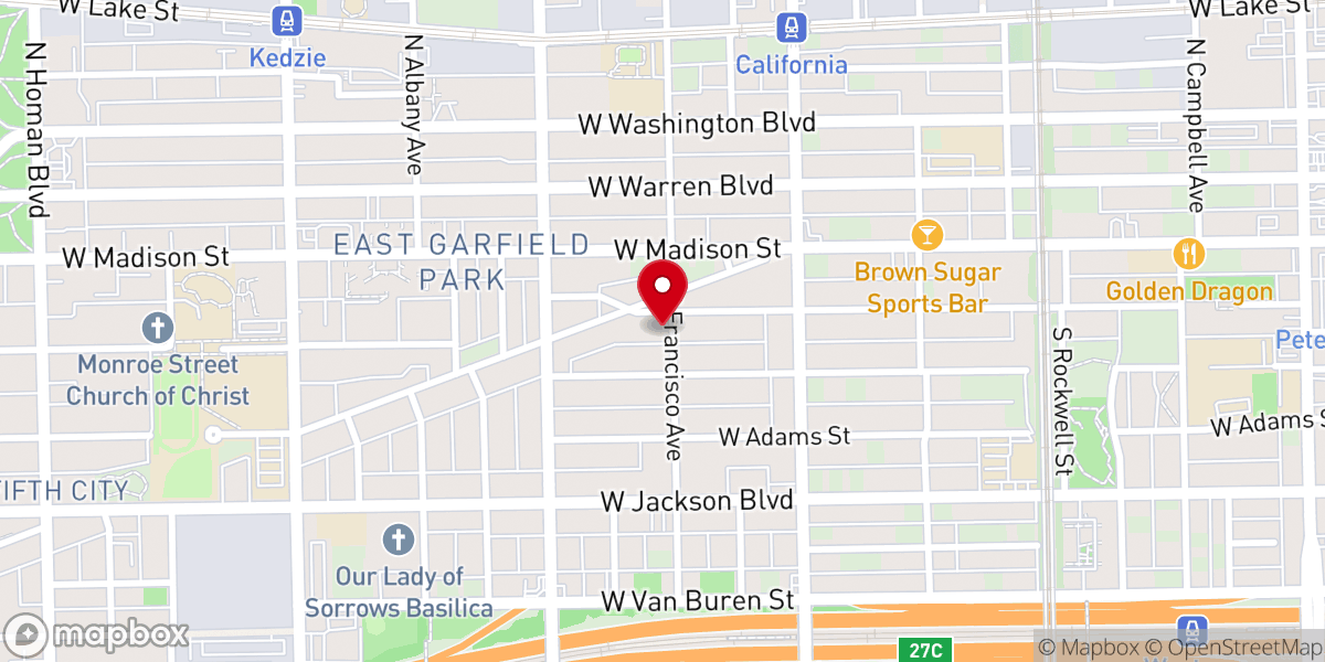 Map showing location of Saint Joseph Baptist Church