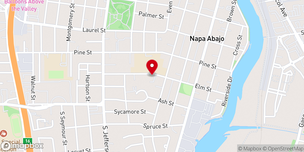 Map showing location of Congregation Beth Shalom
