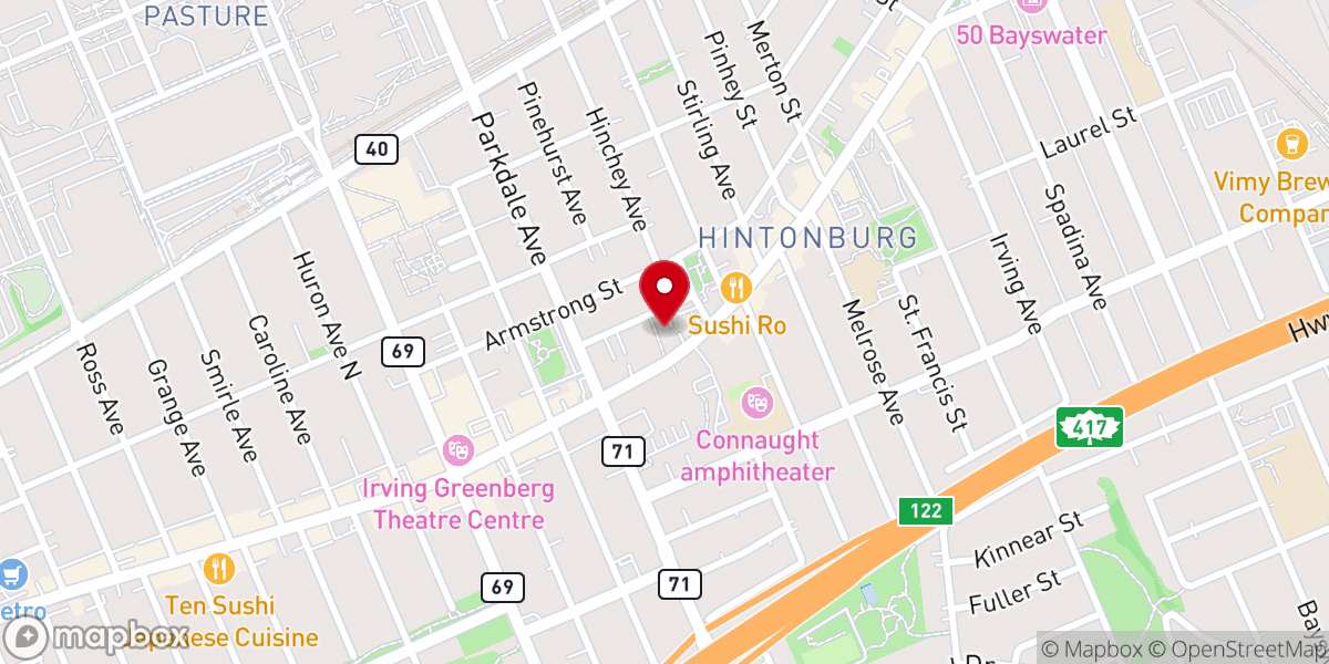 Map showing location of Queen of the Most Holy Rosary