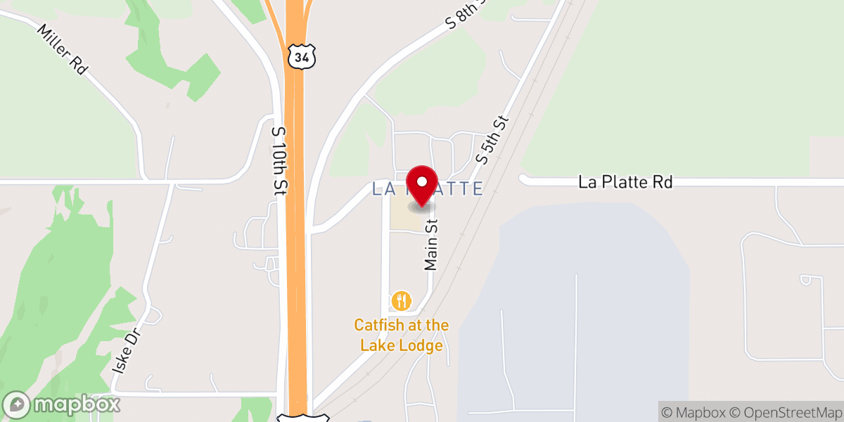 Map showing location of LaPlatte Community Church