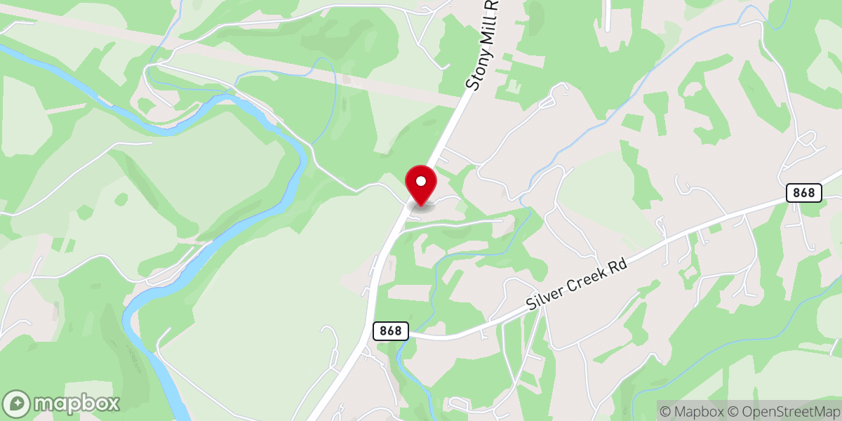Map showing location of Silver Creek Baptist Church