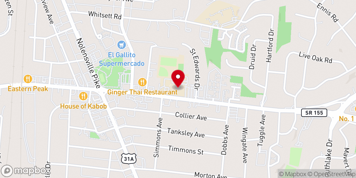 Map showing location of St Edward Church