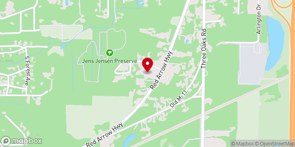Map showing location of Sawyer Highlands Church