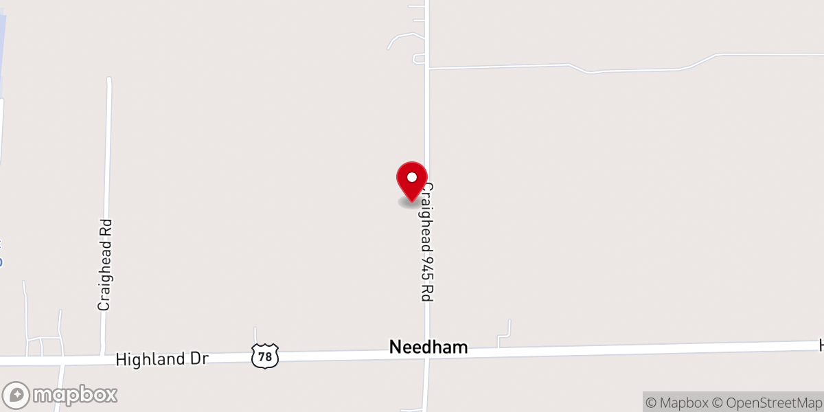 Map showing location of Needham Church
