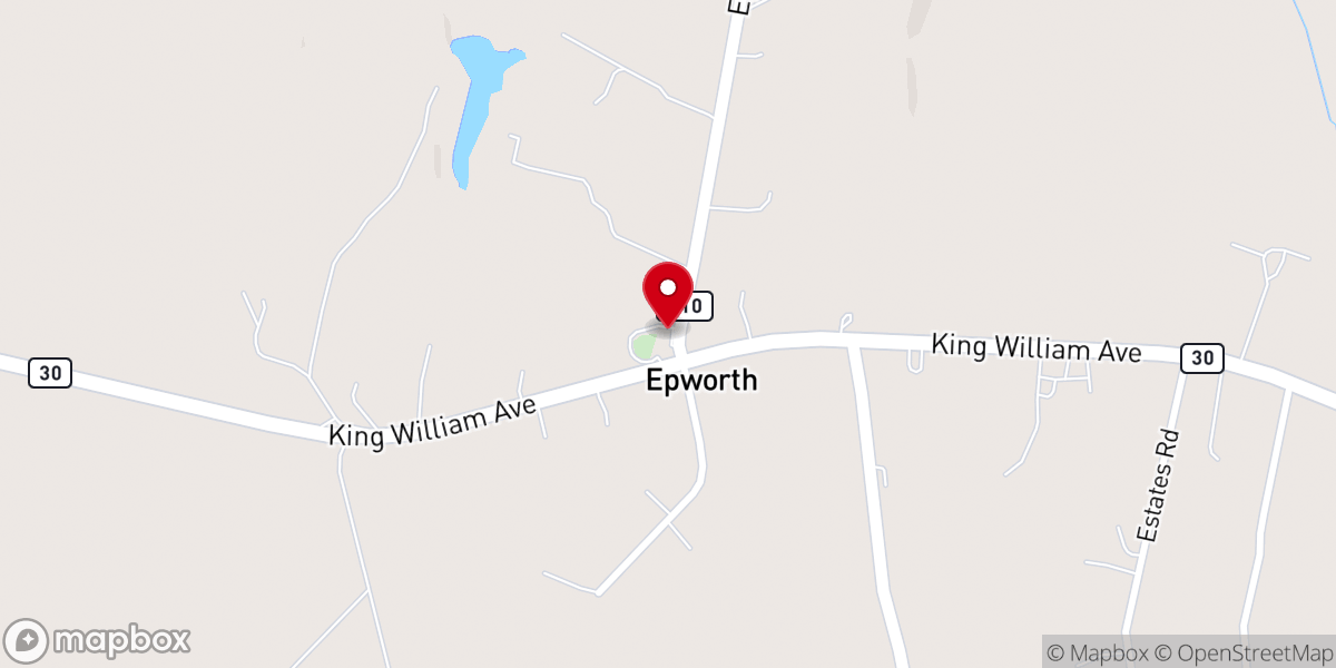 Map showing location of Epworth Methodist Church
