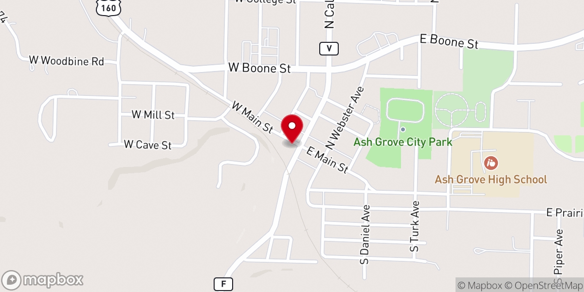 Map showing location of Ash Grove