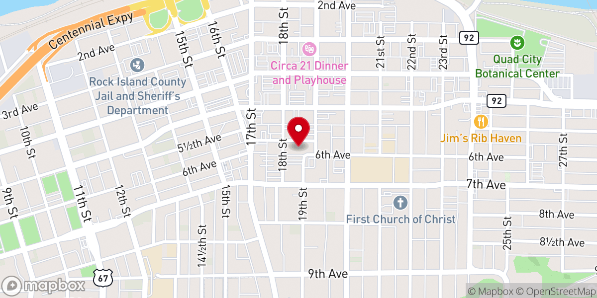 Map showing location of Trinity Anglican Church