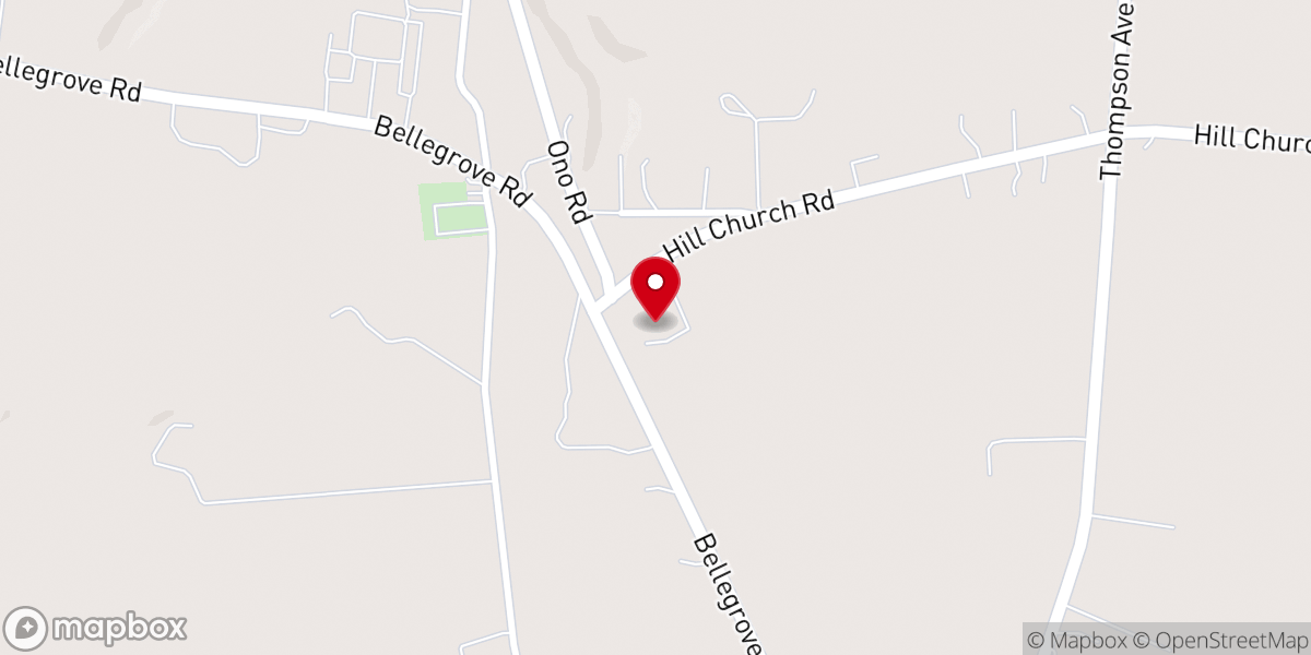 Map showing location of North Annville Bible Church