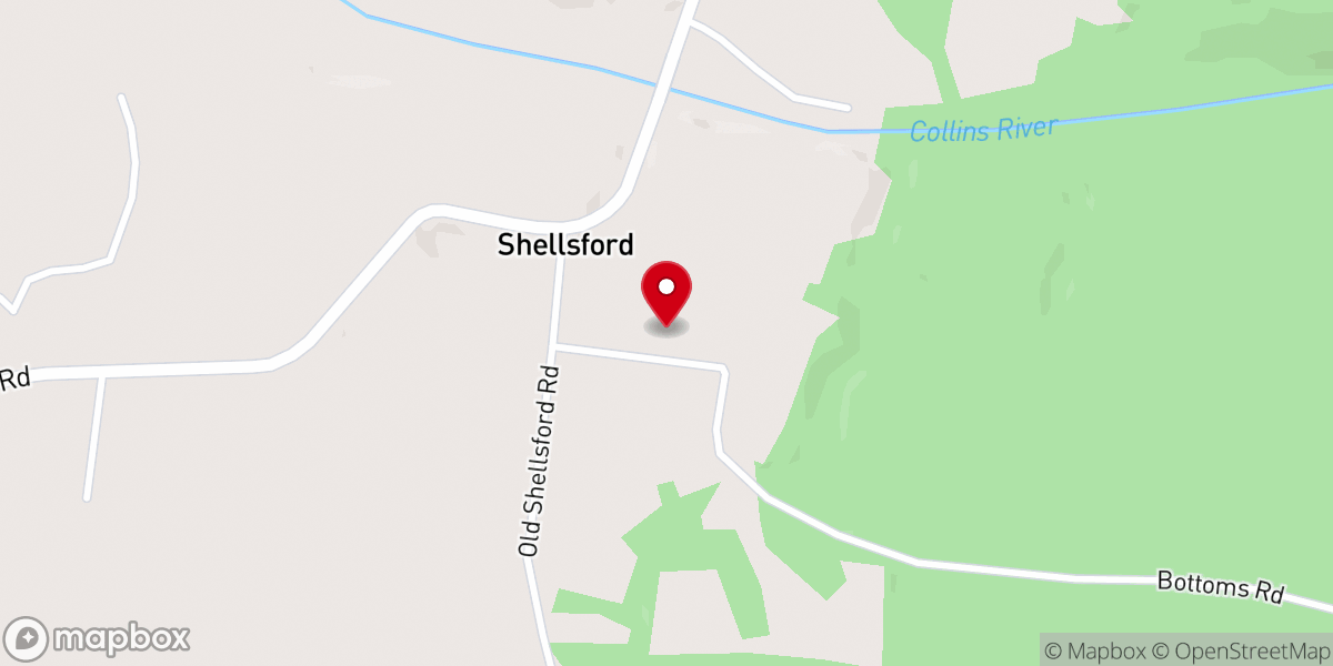 Map showing location of Shellsford Baptist Church
