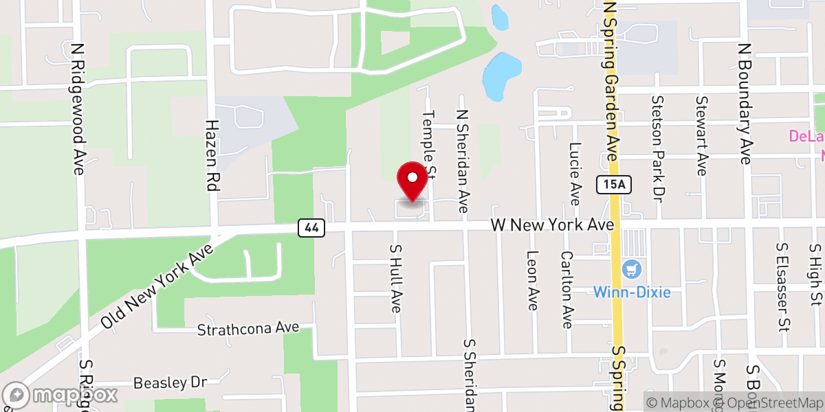 Map showing location of First Christian Church