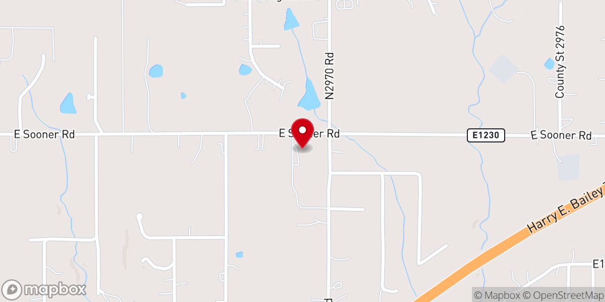 Map showing location of Ridgecrest Baptist Church