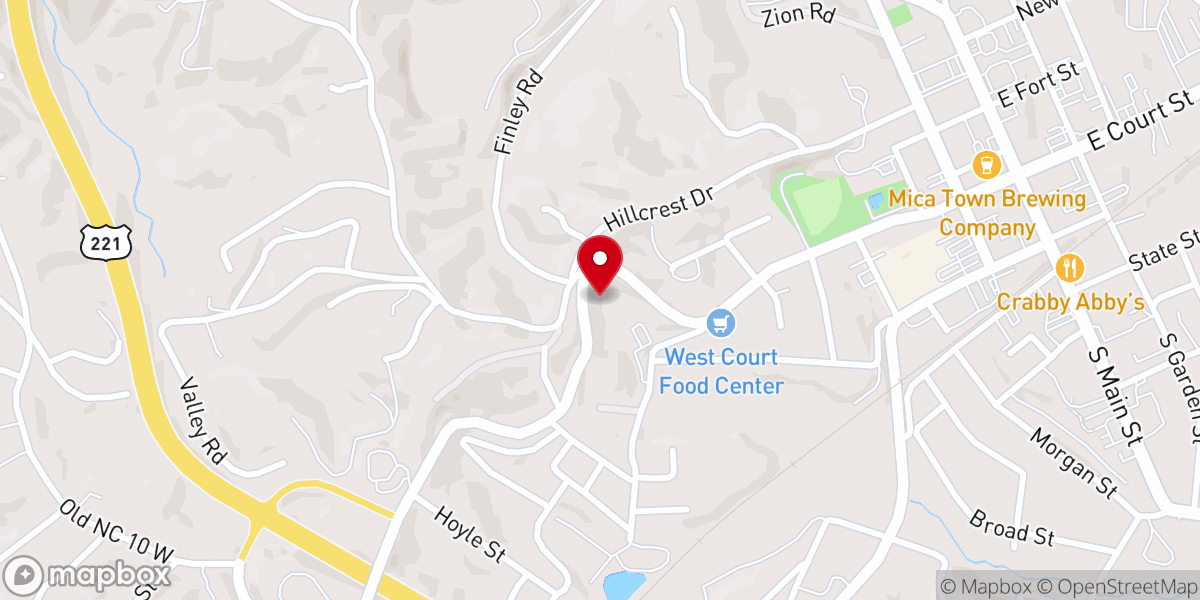 Map showing location of Nebo Crossing Inc