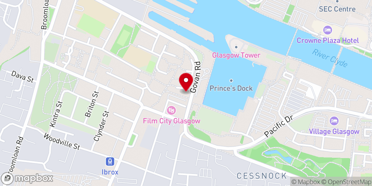Map showing location of Grace Baptist Church Govan