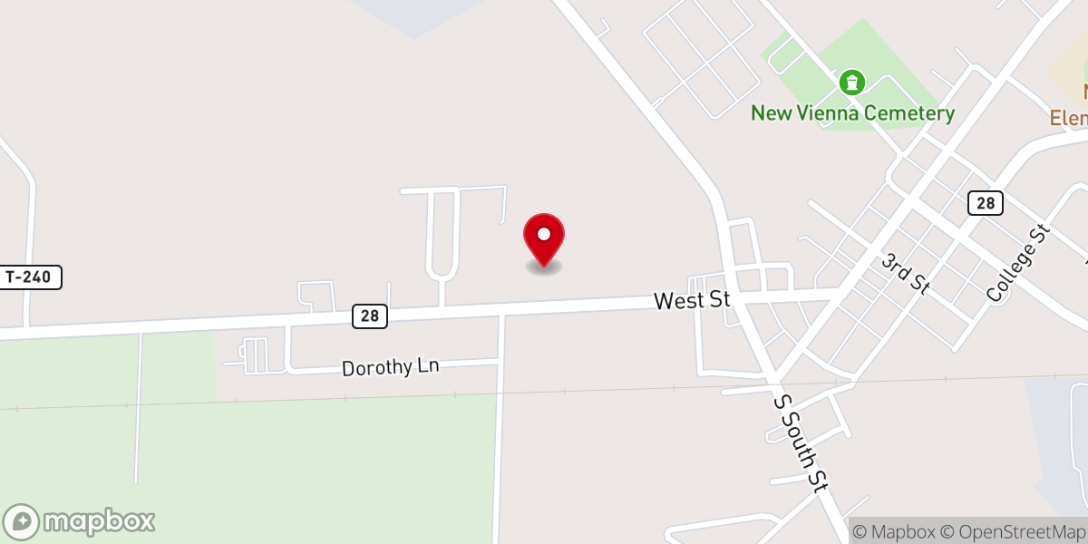 Map showing location of New Vienna Community Church