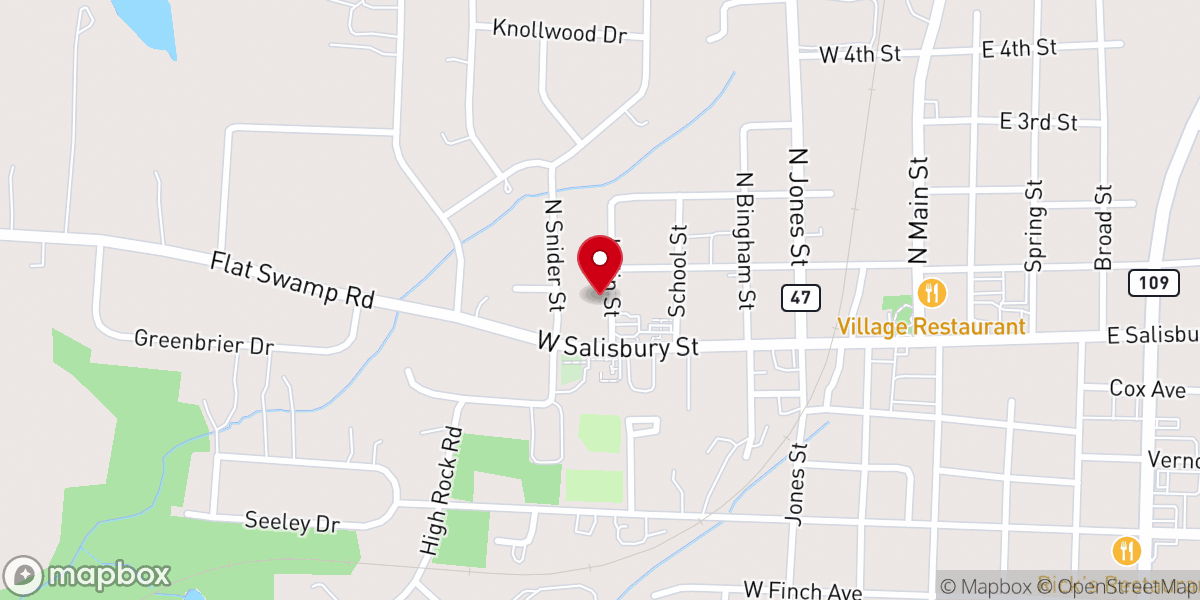Map showing location of First Baptist Church Parsonage