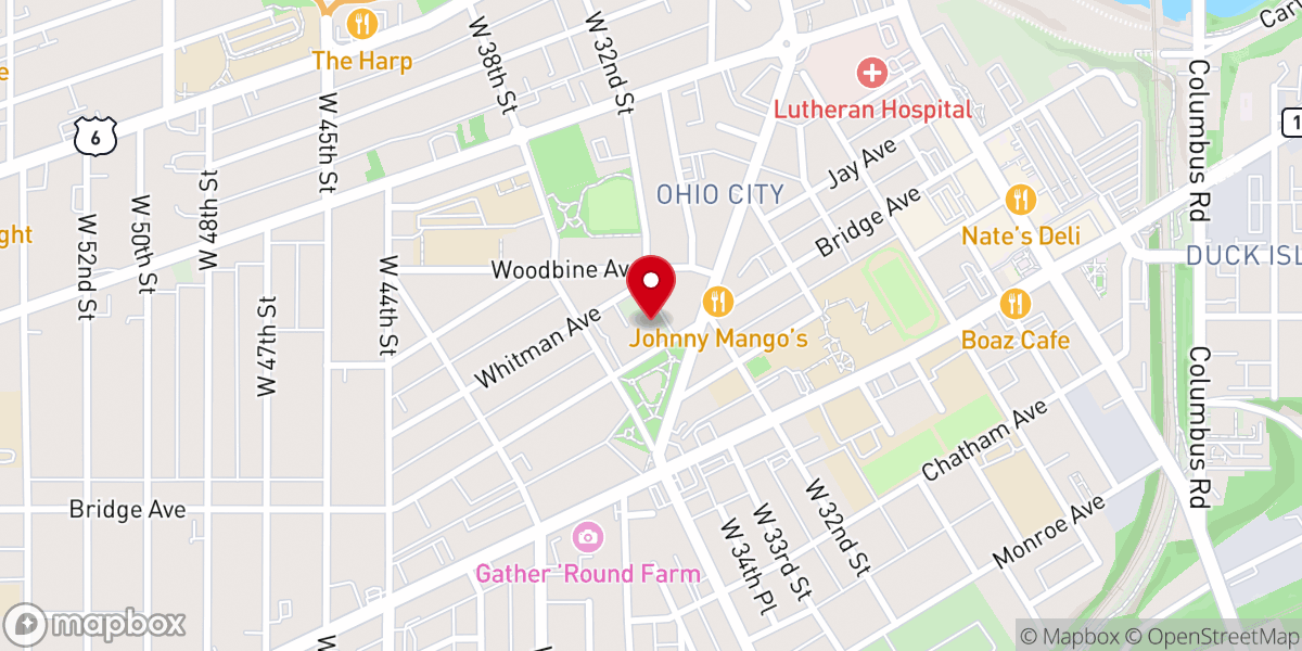 Map showing location of St. Patrick Catholic Church